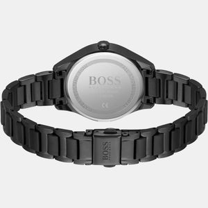 Grand Course Women Quartz Black Dial Analog Stainless Steel Watch 1502605