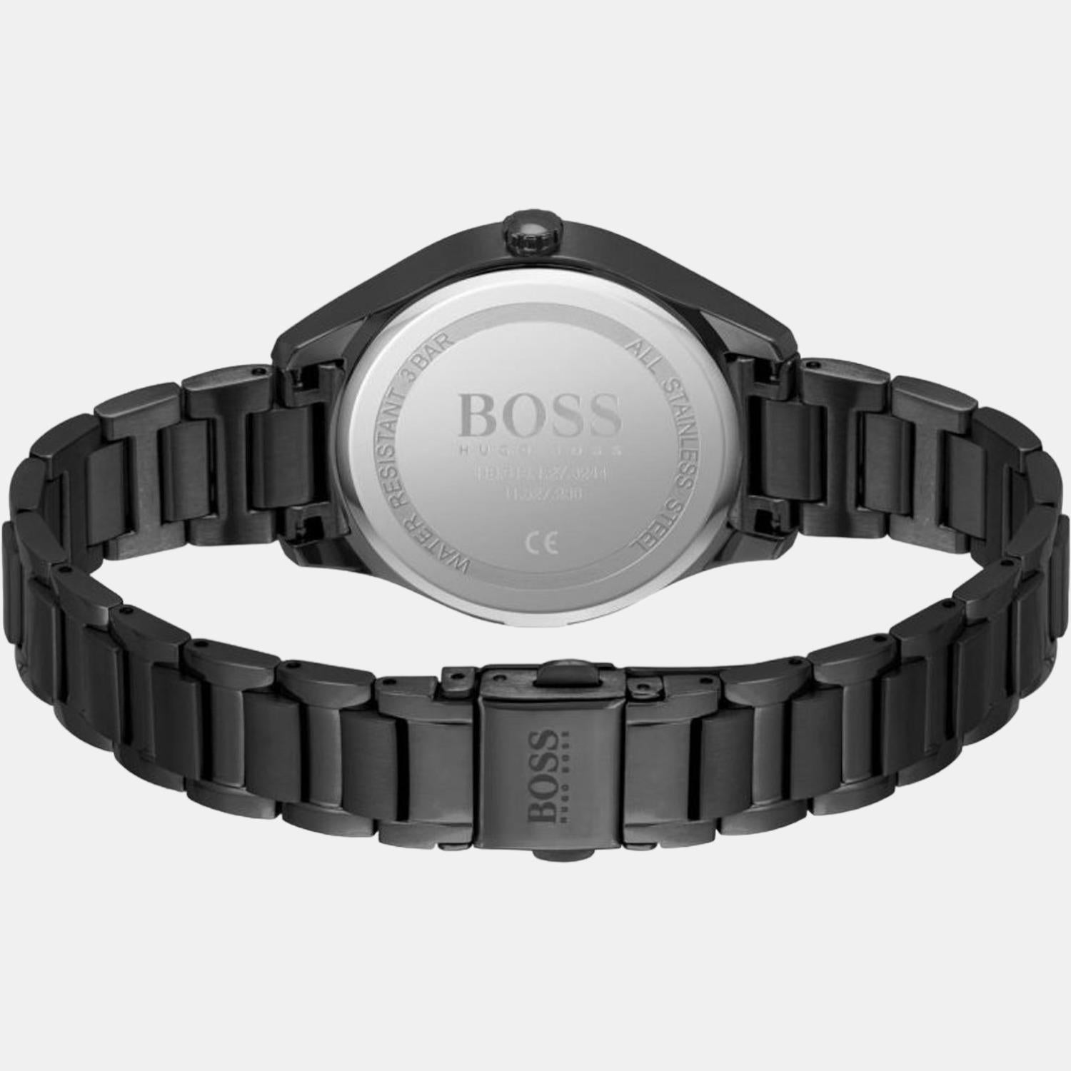 Grand Course Women Quartz Black Dial Analog Stainless Steel Watch 1502605