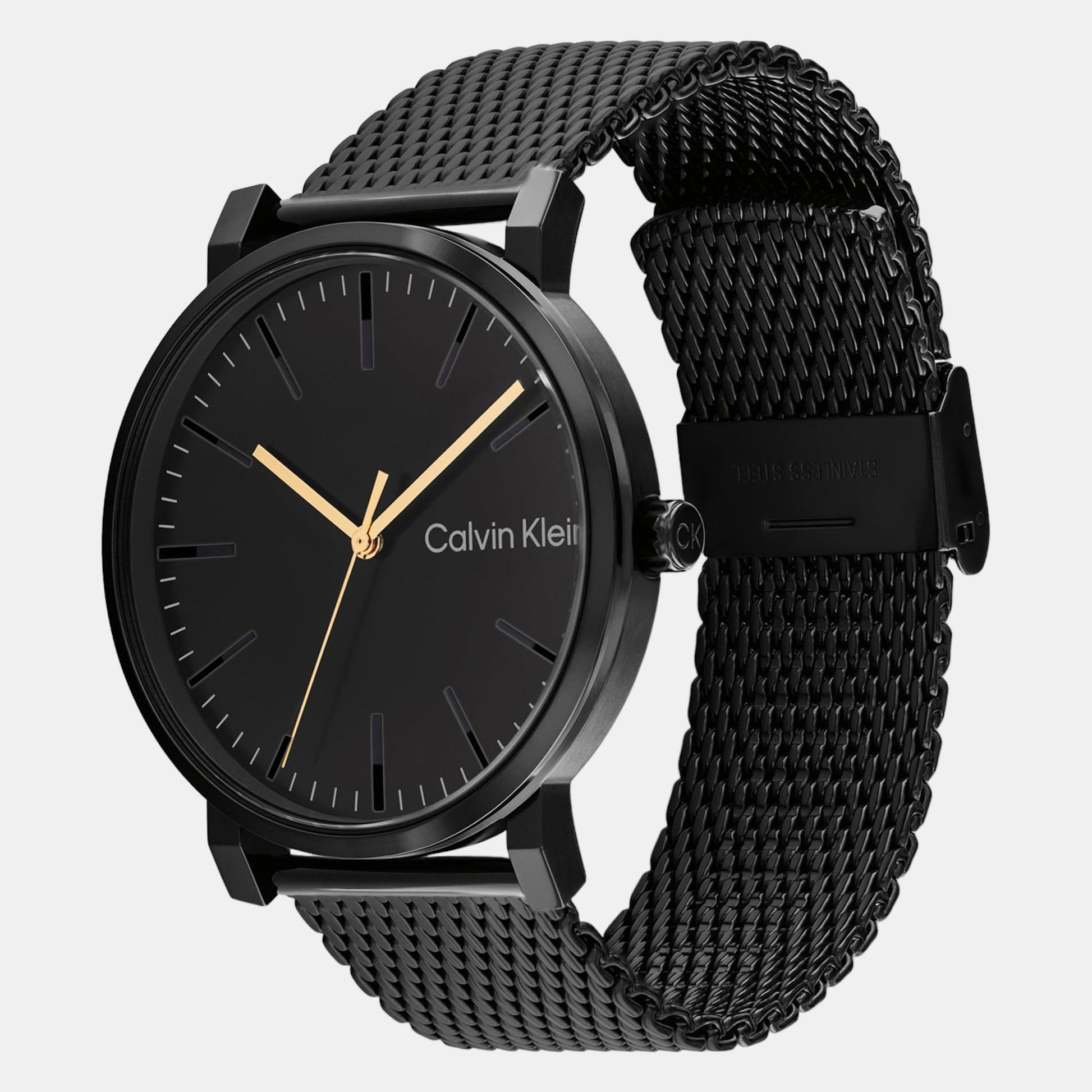 Ck Slate Men Quartz Black Dial Analog Stainless Steel Watch 25200259