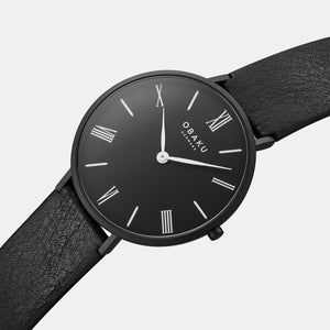 Folie Ebony Men Quartz Black Dial Analog Leather Watch V283GXBBRB