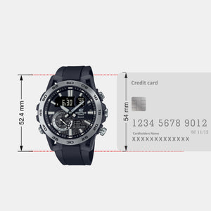 Edifice Men Quartz Black Dial Analog-Digital Resin Watch ED578