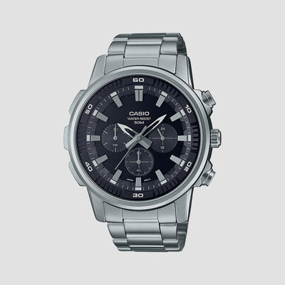 Enticer Men Quartz Black Dial Chronograph Stainless Steel Watch A1963