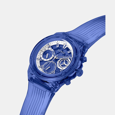 Eco-Friendly Women Quartz Blue Dial Analog Polyester Watch GW0438L3