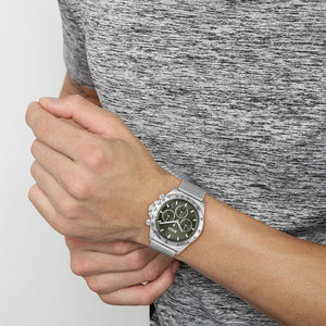 Hero Men Quartz Green Dial Chronograph Mesh Watch 1514020