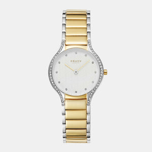Acacie Women Quartz Silver Dial Analog Stainless Steel Watch V276LEFISF