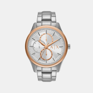 Dante Men Quartz Silver Dial Chronograph Stainless Steel Watch AX1870