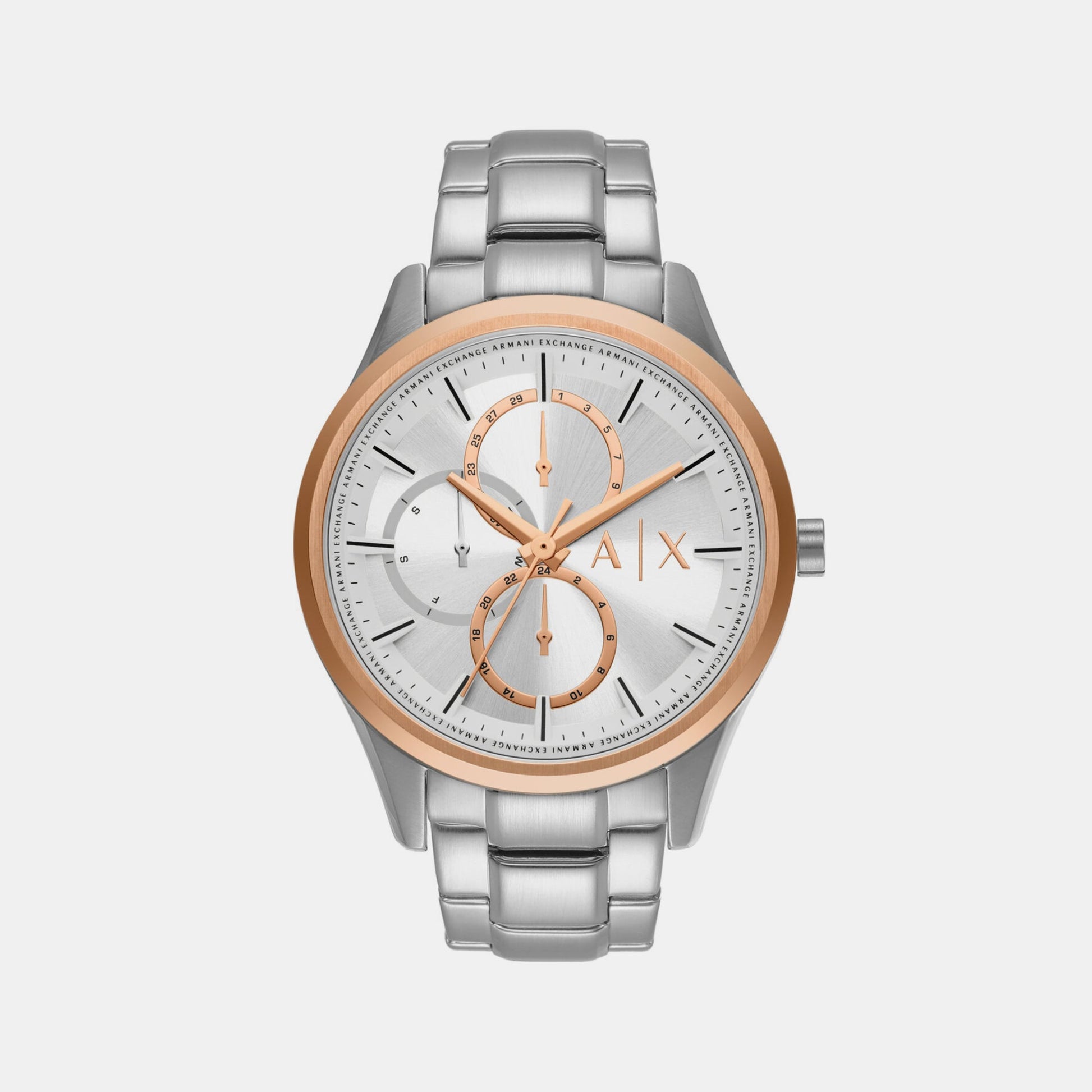 Dante Men Quartz Silver Dial Chronograph Stainless Steel Watch AX1870