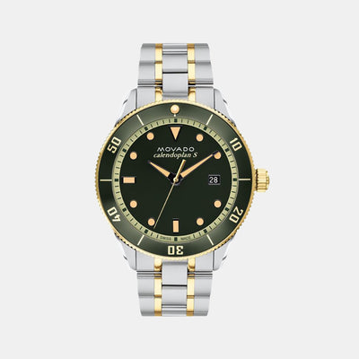 Heritage Men Quartz Green Dial Analog Stainless Steel Watch 3650127