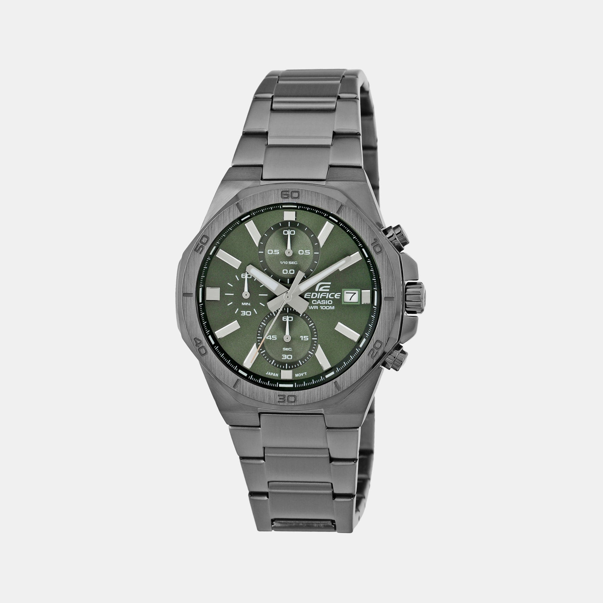Edifice Men Quartz Green Dial Chronograph Stainless Steel Watch ED586