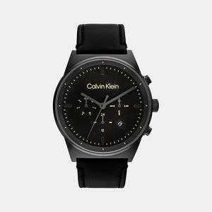 Ck Impressive Men Quartz Black Dial Chronograph Leather Watch 25200298