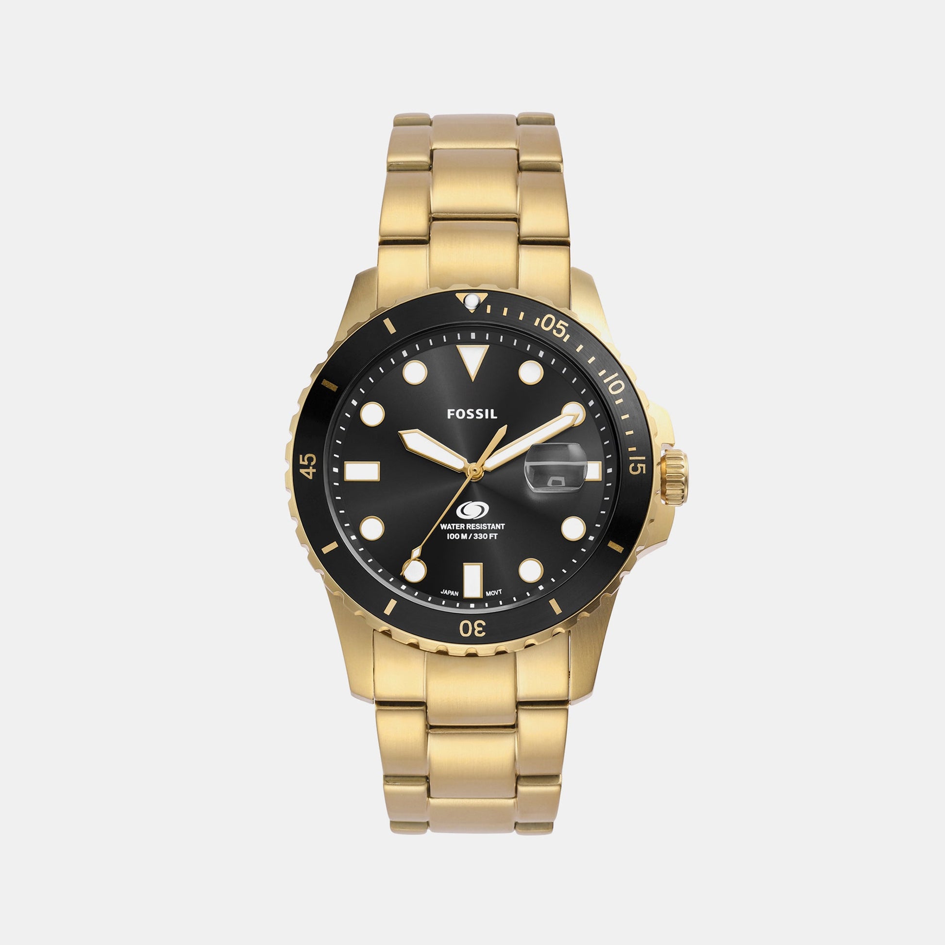 Fossil Blue Dive Men Quartz Black Dial Analog Stainless Steel Watch FS6035