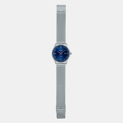 Enticer Men Quartz Blue Dial Analog Stainless Steel Watch A2107