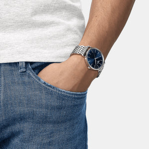 Everytime Men Quartz Blue Dial Analog Stainless steel Watch T1434101104100