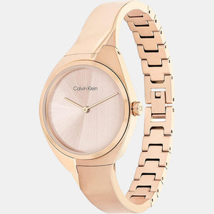 Charming Women Quartz Rose Gold Dial Analog Stainless Steel Watch 25200236