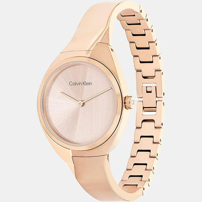 Charming Women Quartz Rose Gold Dial Analog Stainless Steel Watch 25200236