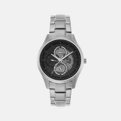 Dante Men Quartz Black Dial Chronograph Stainless Steel Watch AX1873