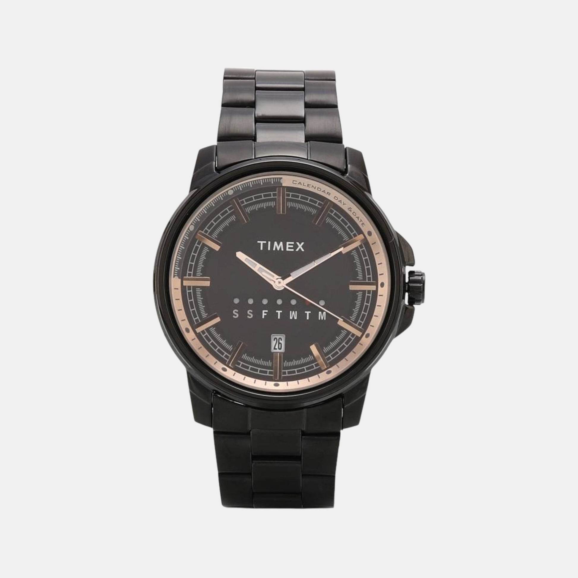 E Class Men Quartz Black Dial Analog Stainless Steel Watch TWEG17208
