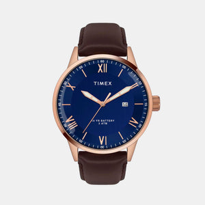 E Class Men Quartz Blue Dial Chronograph Leather Watch TWEG19916