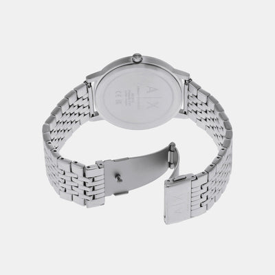 Dale Men Quartz Silver Dial Analog Stainless Steel Watch AX2870