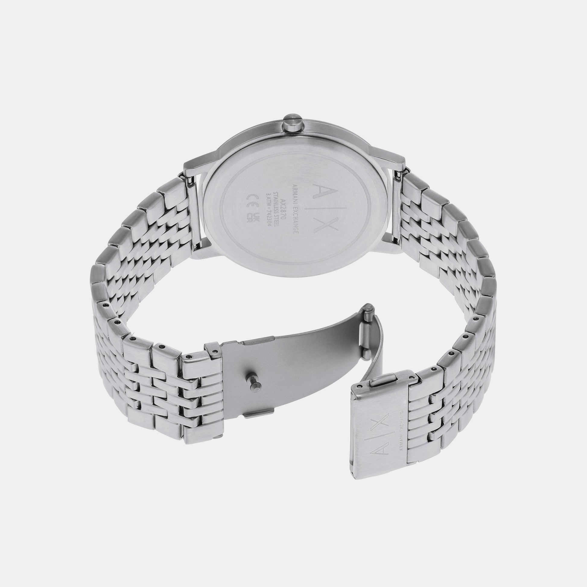Dale Men Quartz Silver Dial Analog Stainless Steel Watch AX2870