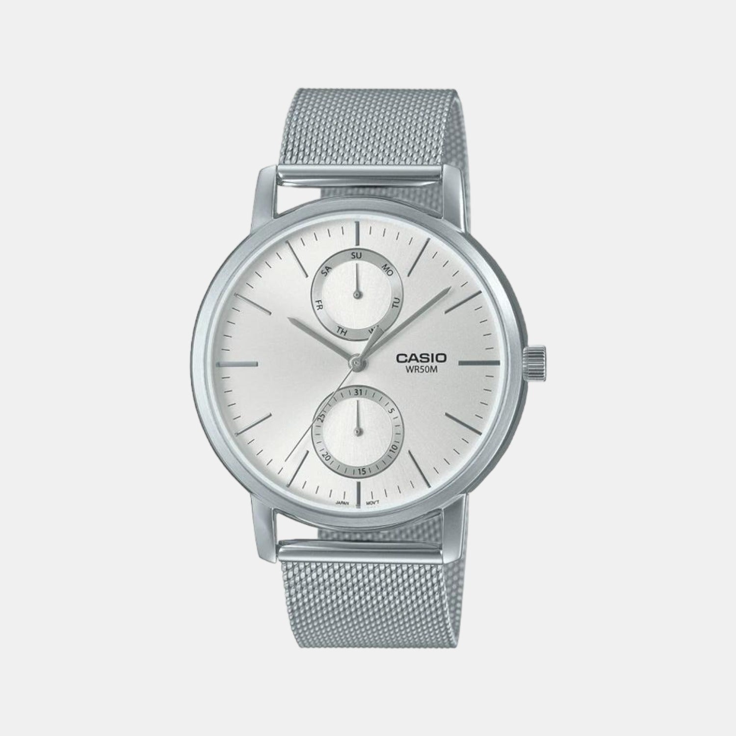 Enticer Men Quartz White Dial Chronograph Stainless Steel Watch A2066