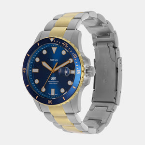 Fossil Blue Dive Men Quartz Blue Dial Analog Stainless Steel Watch FS6034