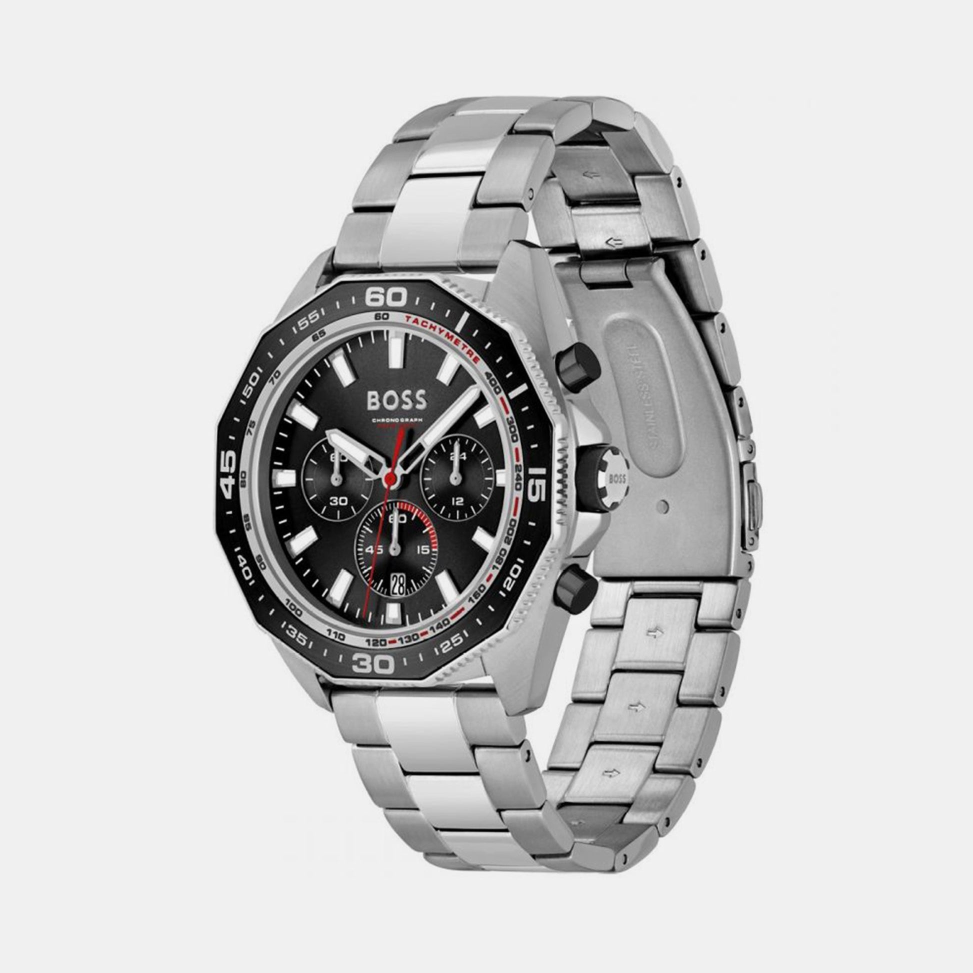 Energy Men Quartz Black Dial Chronograph Stainless Steel Watch 1513971