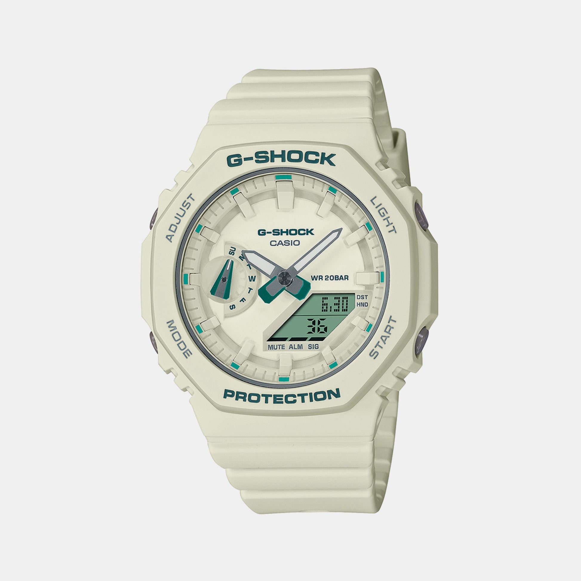 G-Shock Women Quartz White Dial Analog-Digital Resin Watch G1377