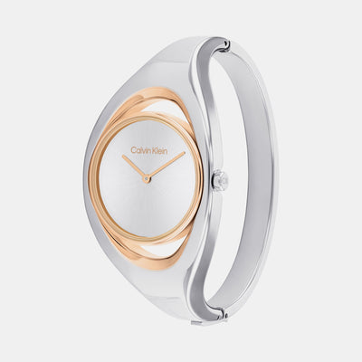 Ck Elation Women Quartz Silver Dial Analog Stainless Steel Watch 25200424