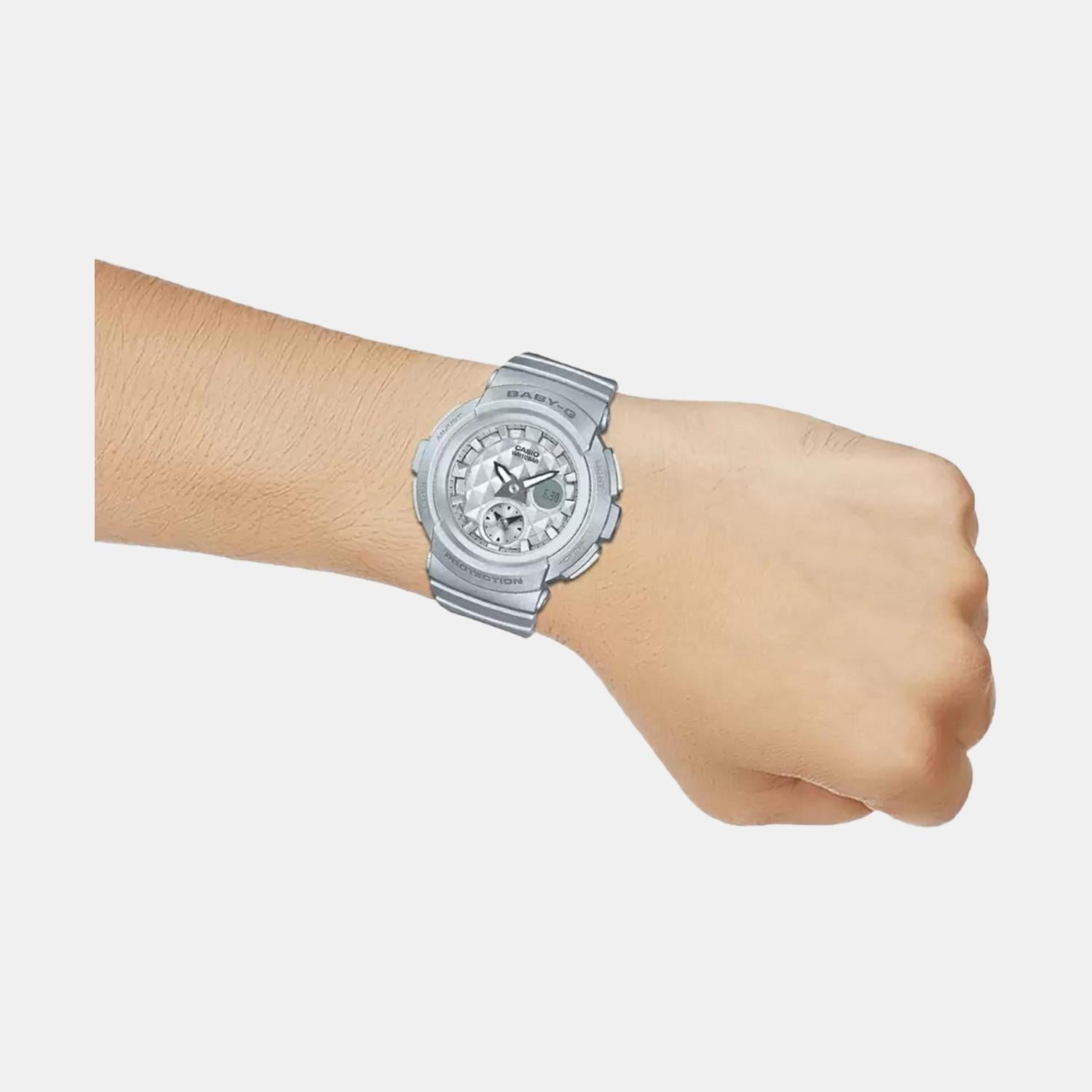 Baby-G Women Quartz Silver Dial Analog-Digital Resin Watch BX077