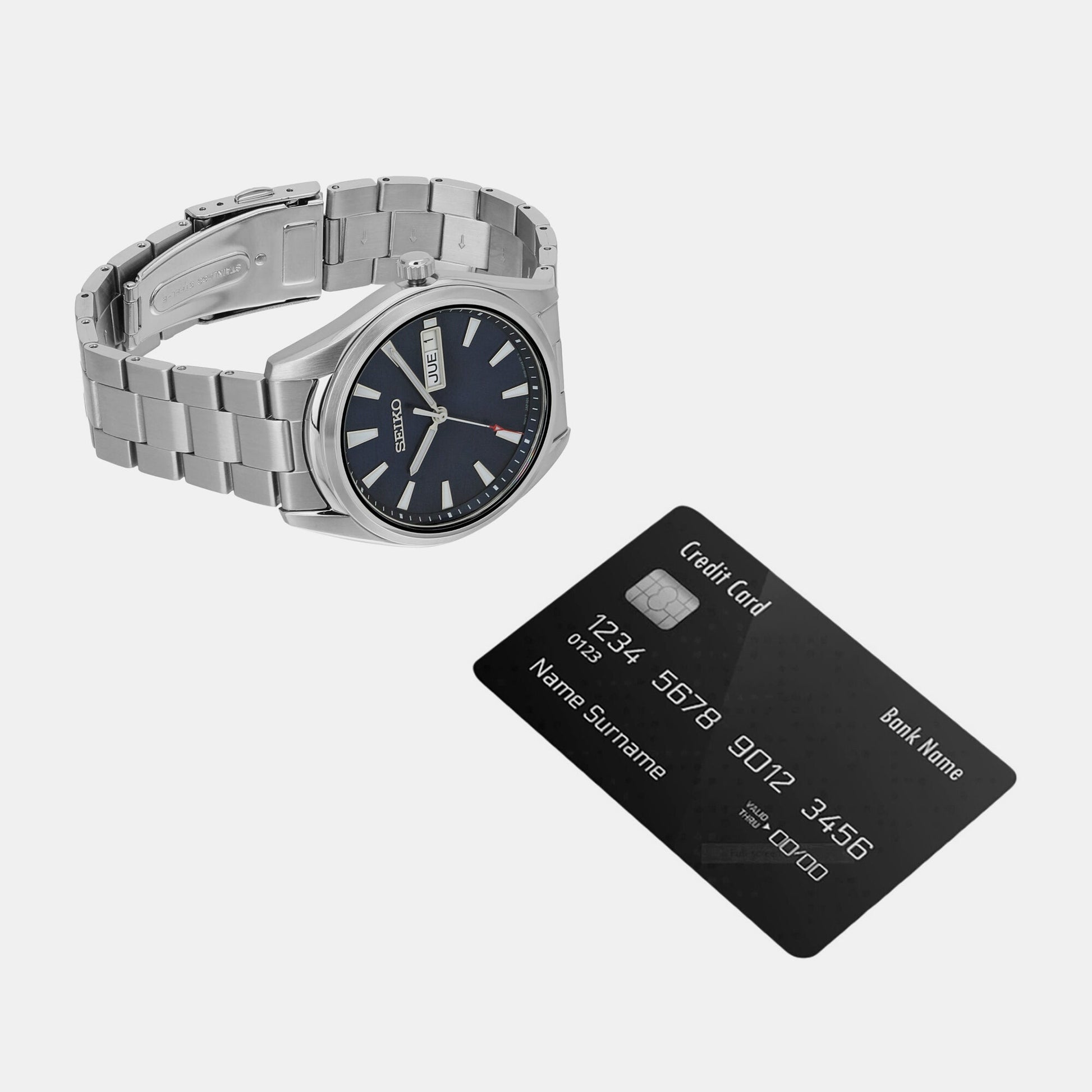 Dress Men Quartz Blue Dial Analog Stainless Steel Watch SUR341P1