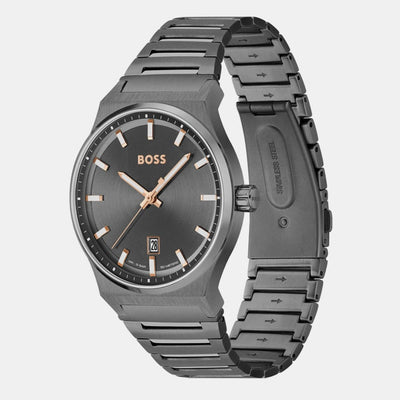 Candor Men Quartz Grey Dial Analog Stainless Steel Watch 1514078