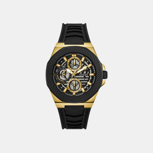 Front-Runner Men Quartz Black Dial Multi-Function Silicone Watch GW0577G2