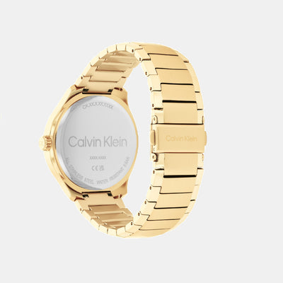 Define Men Quartz Gold Dial Analog Stainless Steel Watch 25200349