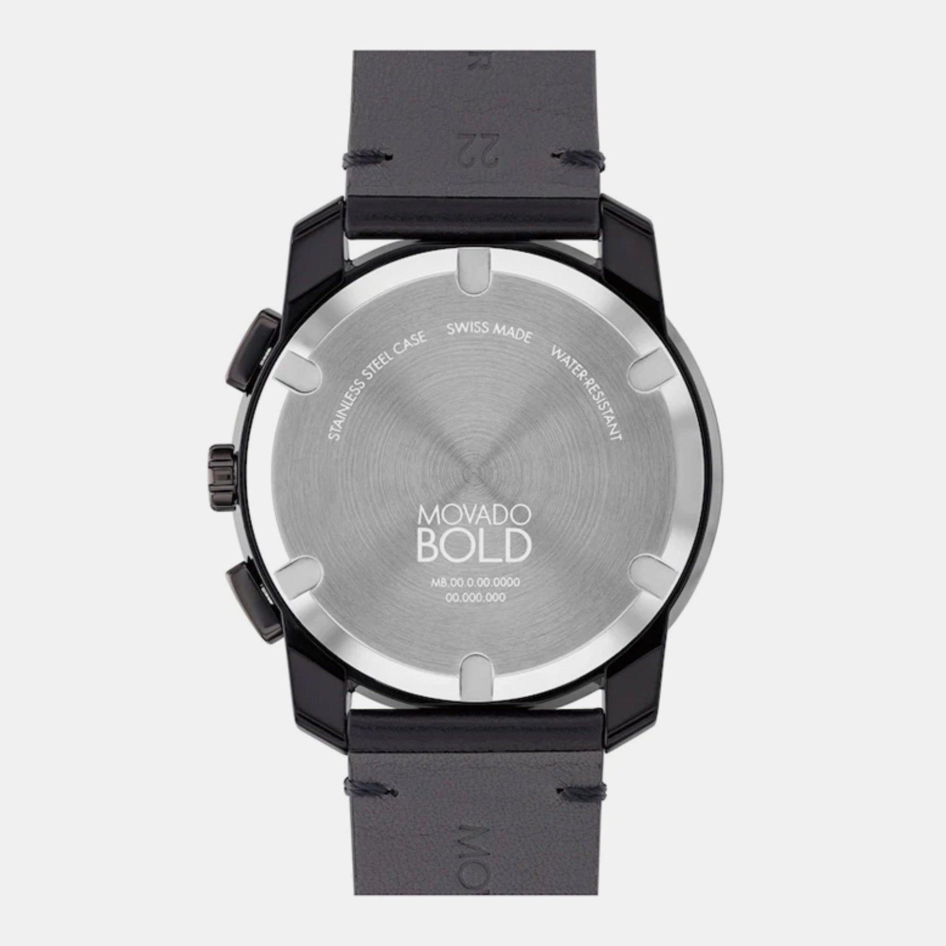 Bold Men Quartz Black Dial Chronograph Leather Watch 3601114