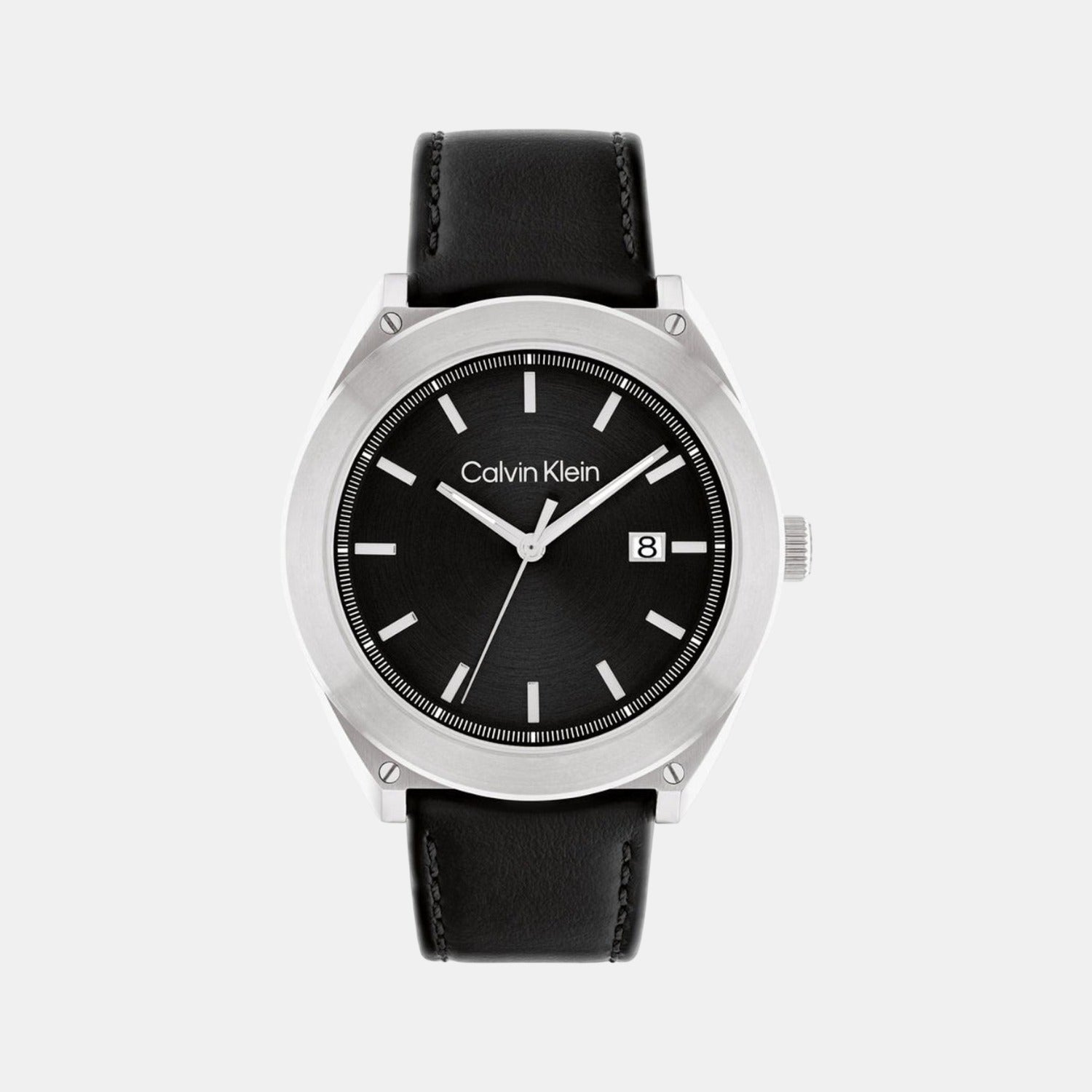 Casual Essentials Men Quartz Black Dial Analog Leather Watch 25200201