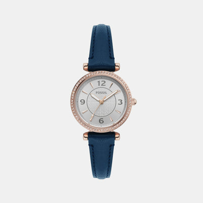 Carlie Women Quartz Silver Dial Analog Leather Watch ES5295