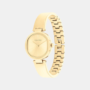 Ck Elevated Women Quartz Gold Dial Analog Stainless Steel Watch 25200309