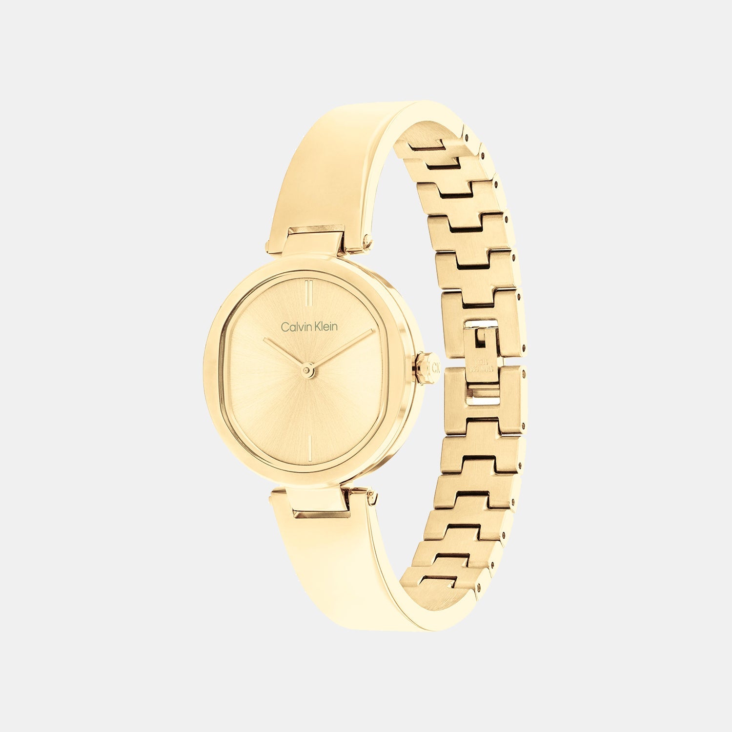 Ck Elevated Women Quartz Gold Dial Analog Stainless Steel Watch 25200309