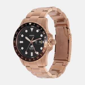 Fossil Blue Gmt Men GMT Black Dial Analog Stainless Steel Watch FS6027