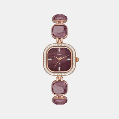 Fria Women Quartz Mother Of Pearl Dial Analog Brass Watch TWEL17102