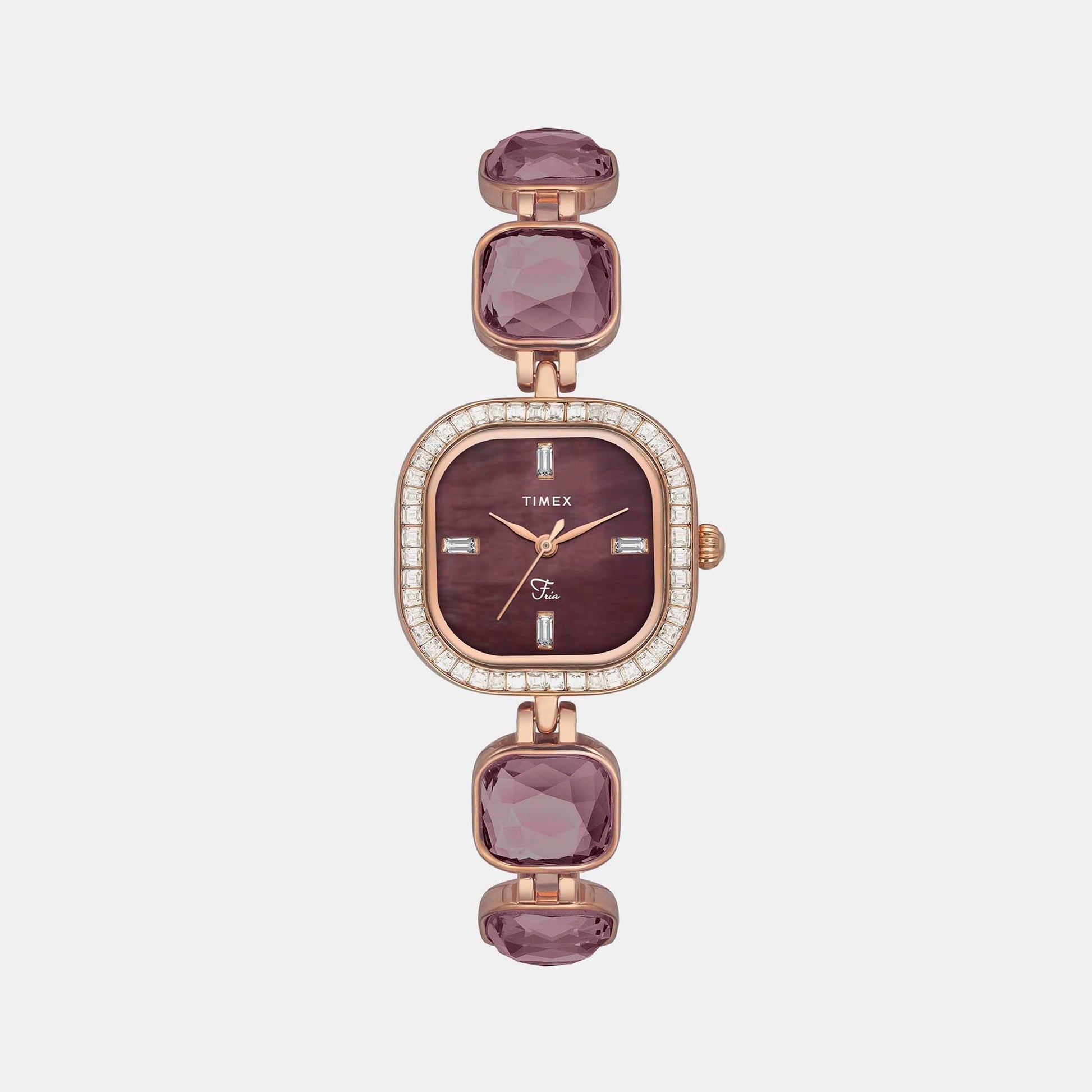 Fria Women Quartz Mother Of Pearl Dial Analog Brass Watch TWEL17102