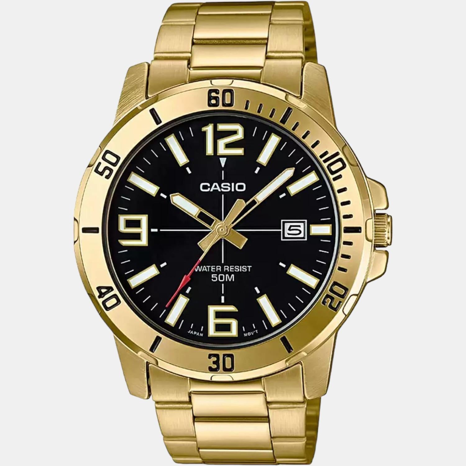 Enticer Men Quartz Black Dial Analog Stainless Steel Watch A1367