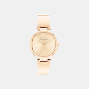 Ck Elevated Women Quartz Gold Dial Analog Stainless Steel Watch 25200308