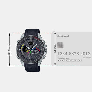 Edifice Men Quartz Black Dial Analog-Digital Resin Watch EX553