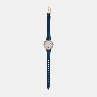 Carlie Women Quartz Silver Dial Analog Leather Watch ES5295