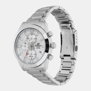 Edifice Men Quartz Silver Dial Chronograph Stainless Steel Watch ED582