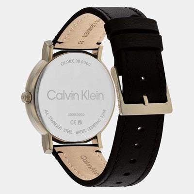 Ck Slate Men Quartz Grey Dial Analog Leather Watch 25200263