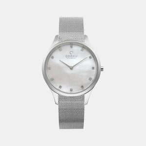 Fin Steel Women Quartz Grey Dial Analog Mesh Watch V217LXCWMC
