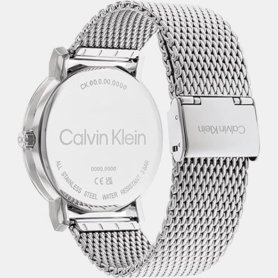 Ck Slate Men Quartz Black Dial Analog Stainless Steel Watch 25200260